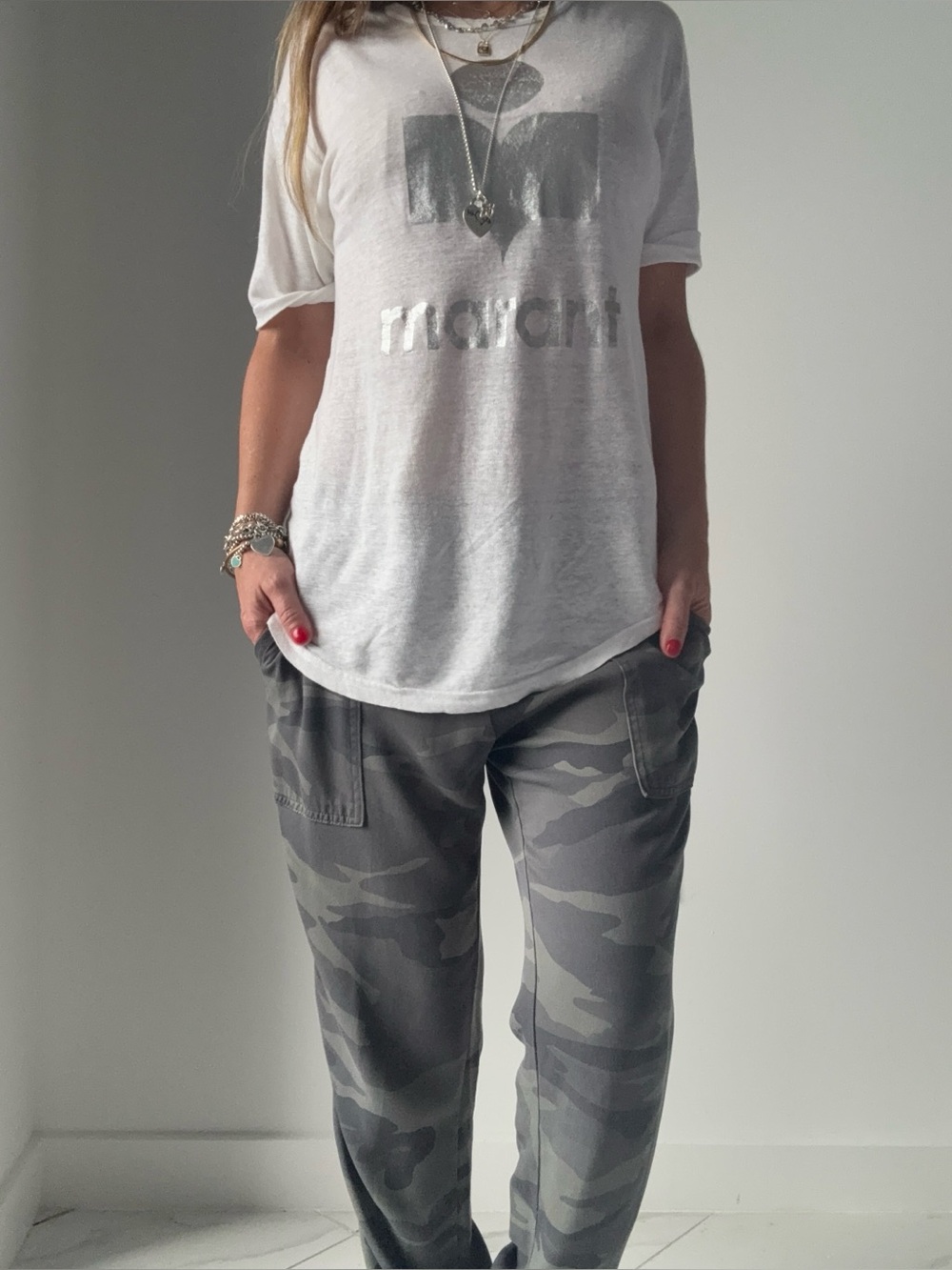 Isabel Marant Linen Slub Logo T